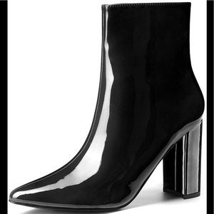 Allegra K Women/'s Pointy Toe Zip Lace Up Stiletto Heel Ankle Boots